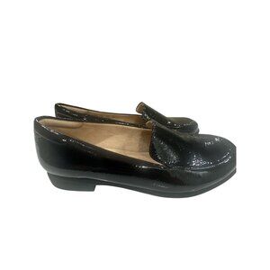 Soul Womens Black Textured Patent Loafers Size 8.5M